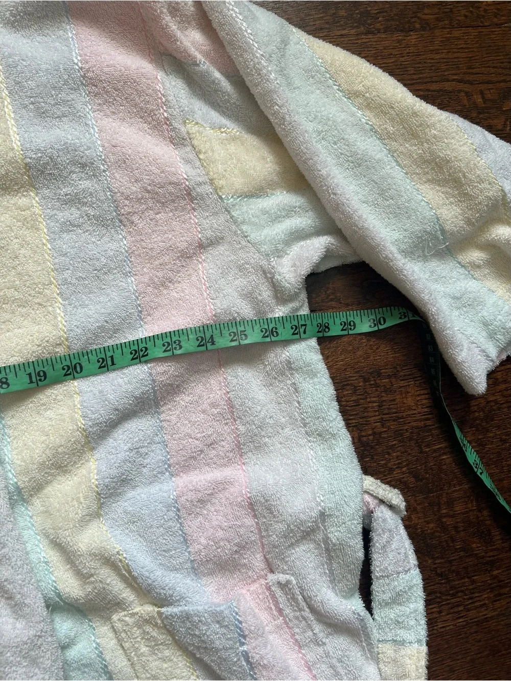 Ashley Taylor size 2X wide stripe pastel cotton tie front robe